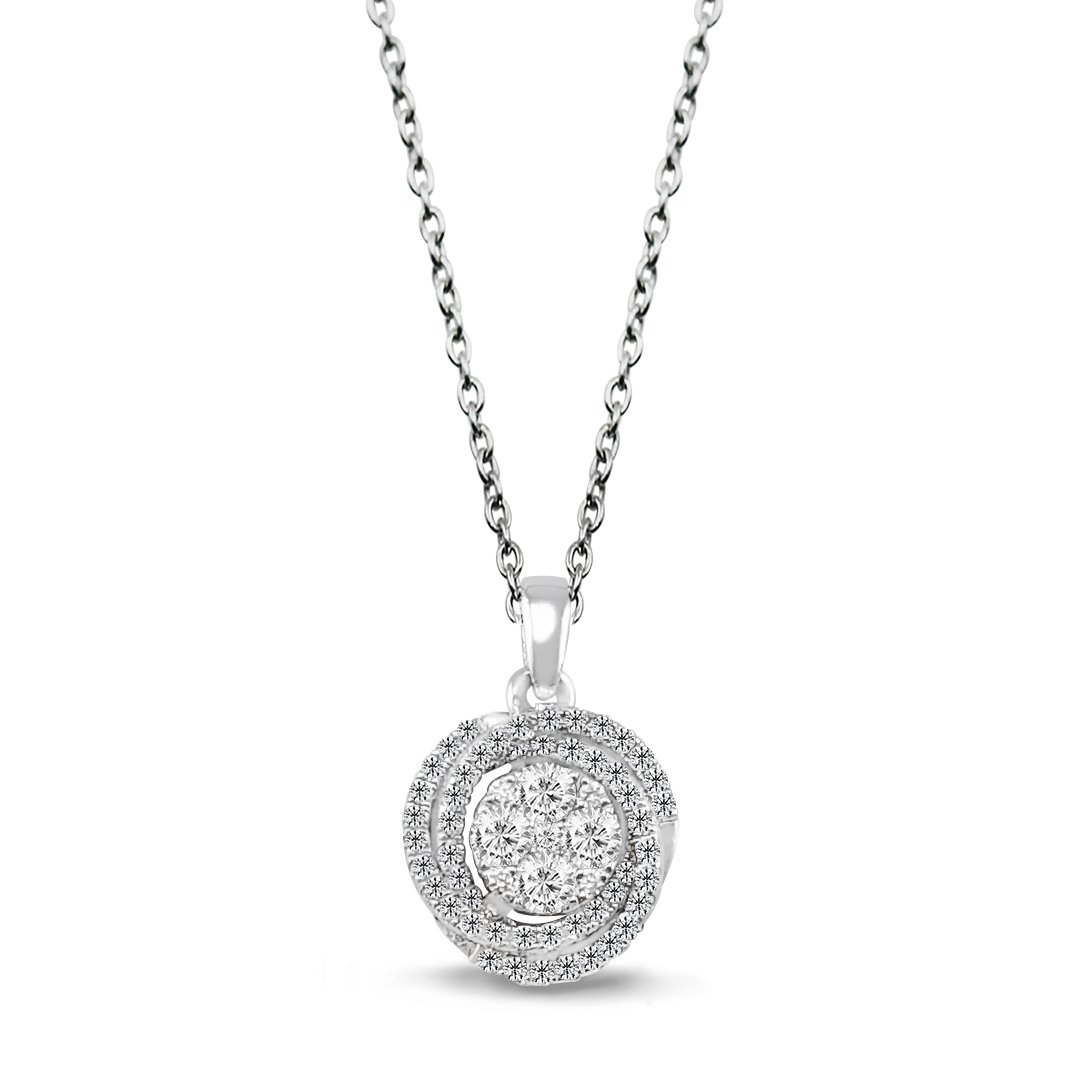 Висулка с диаманти бяло злато 0.29 карата